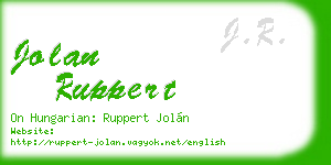 jolan ruppert business card